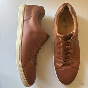 Born Allegheny Shoes Men's 12 M Brown Leather Comfort Lace Up Low Sneakers